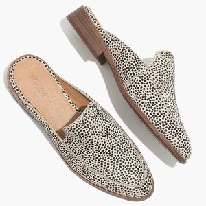 Madewell The Francis Loafer Mule — Black and Beige Calf Hair — Size 9.5